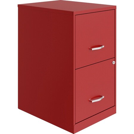 Lorell File Cabinet, F/F, 2-Drawer, Steel, 14-1/4"x18"x24-1/2", RD LLR14341RD